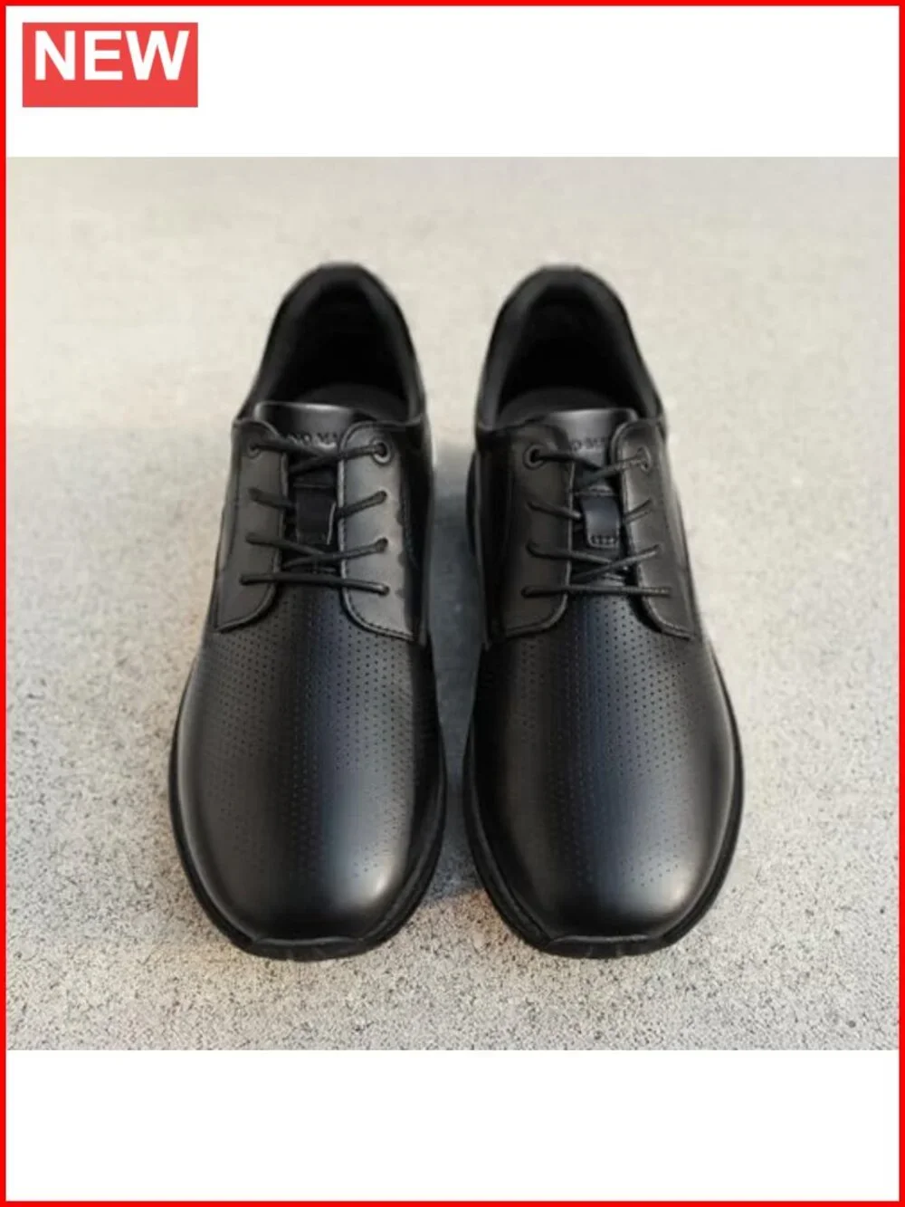 Men's Casual Oxford Sneakers, Faux Leather Lace-Up Walking Shoes with Cushioned